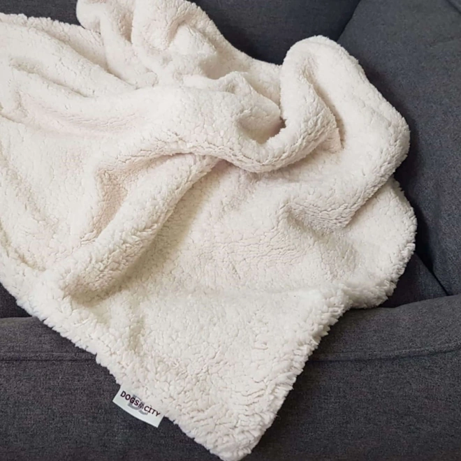 Dog Blanket Plaid Fake Teddy Fur